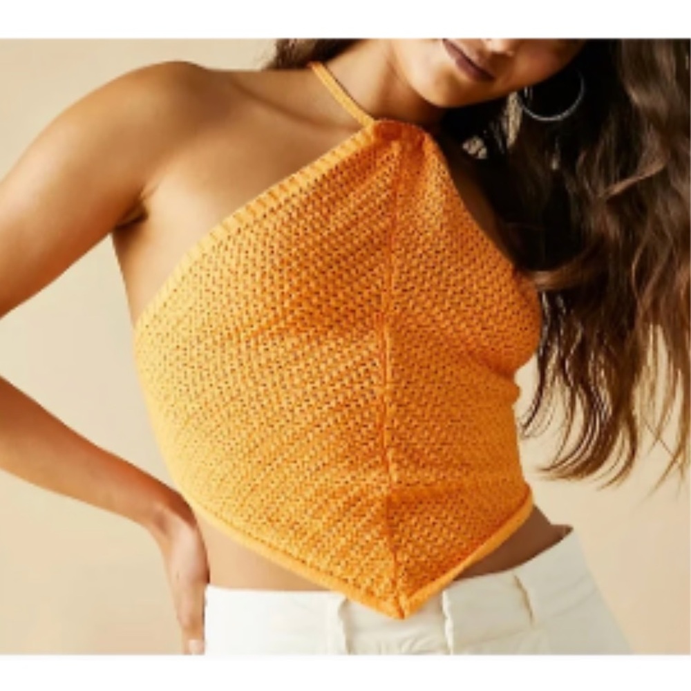 Free People June Fauxchet Sweater Halter Top